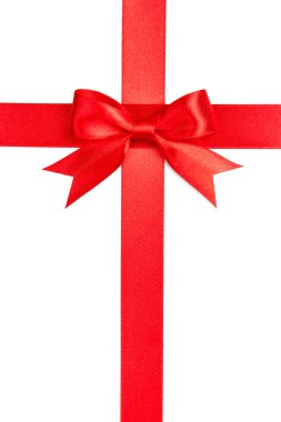 Beyaz arka plan üzerinde izole güzel kırmızı yay