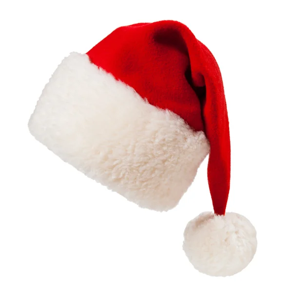 Weihnachten Weihnachtsmann rote Mütze isoliert auf weißem Hintergrund — Stockfoto
