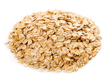 Beyaz arka plan üzerinde izole diyet yulaf ezmesi