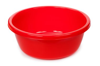 Plastic basin isolated on white background clipart