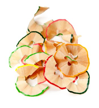 beyaz zemin üzerine pastel boya talaşı