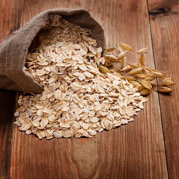 Cereal in a bag on the table — Stock Photo, Image