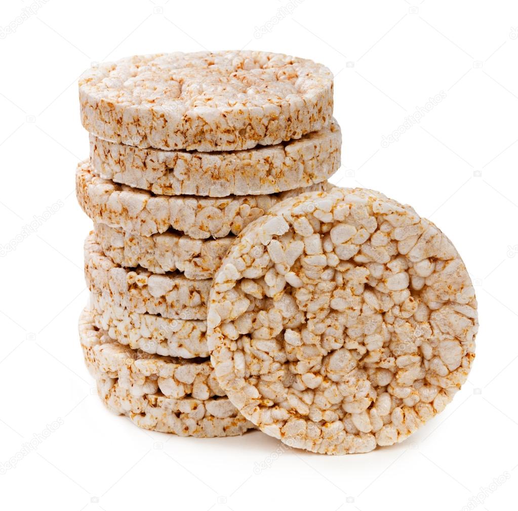 Rice waffles isolated on white background — Stock Photo © Timmary 34247777