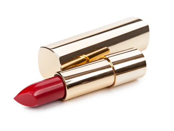 Beautiful bright lipstick in a gold box — Stock Photo, Image