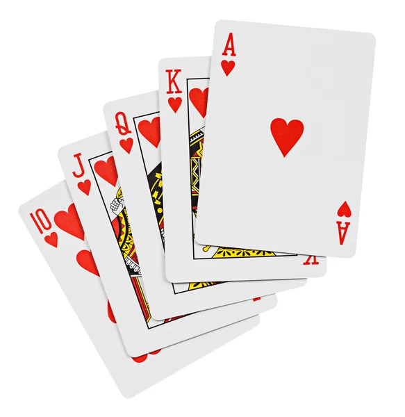 Escalera real. Jugar a las cartas — Foto de Stock