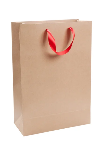 Bolsa de papel marrón en blanco — Foto de Stock