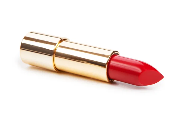 Mooie heldere lipstick in een gouden vak — Stockfoto