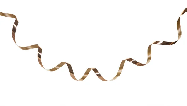 Serpentina dourada isolada sobre fundo branco — Fotografia de Stock