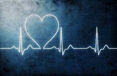 grungy heart beat clipart