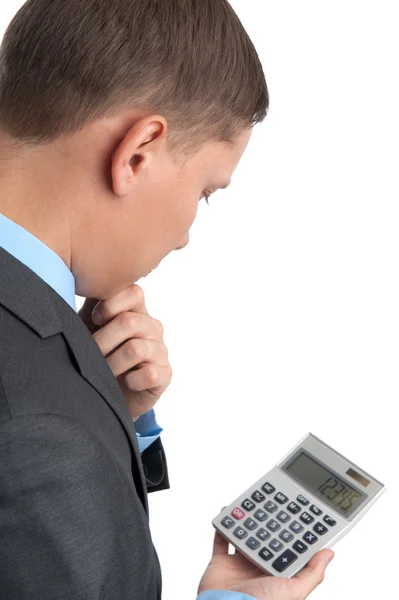 Businessman with calculator — Stock Photo, Image