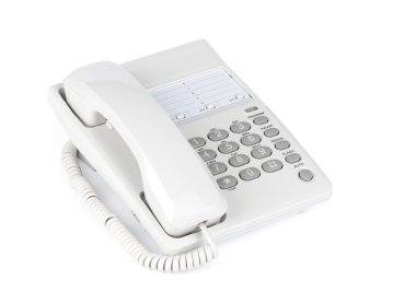 telefon üzerinde beyaz izole