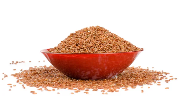 Red rice in a brown — Stock Photo, Image
