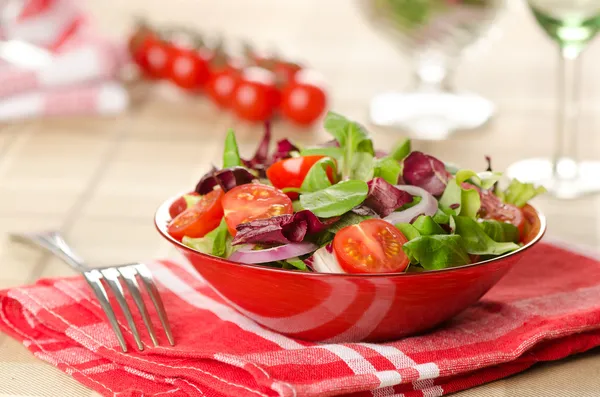 Salad with vegetables and greens — Stock Photo, Image