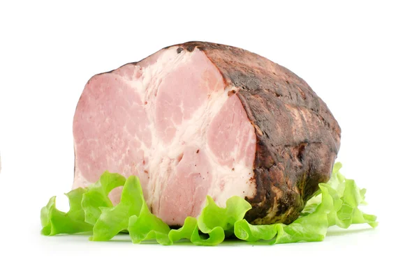 Smoked ham isolated on white background — Stock Photo, Image