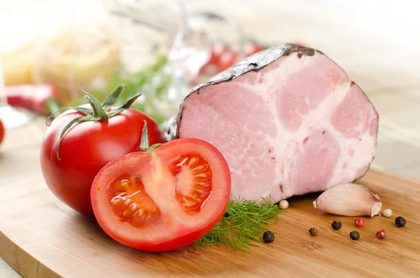 Ham en groenten — Stockfoto