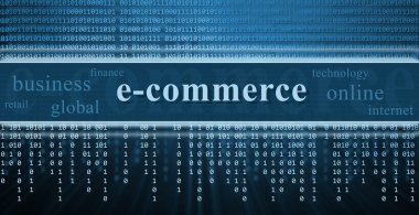E-commerce concept, technology background clipart