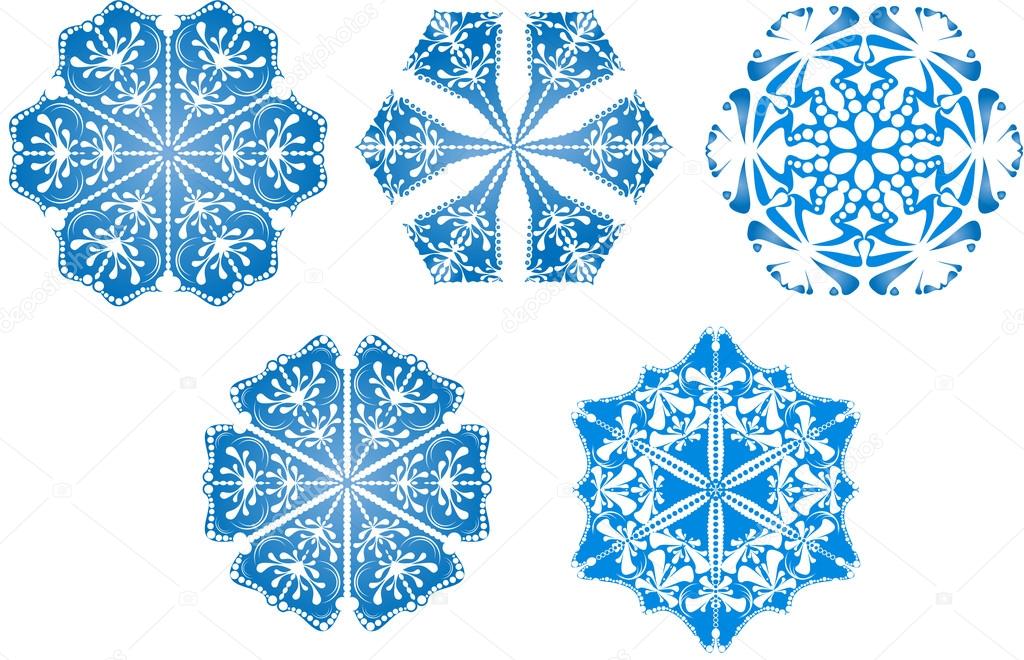 Snowflakes icon collection. Vector shape