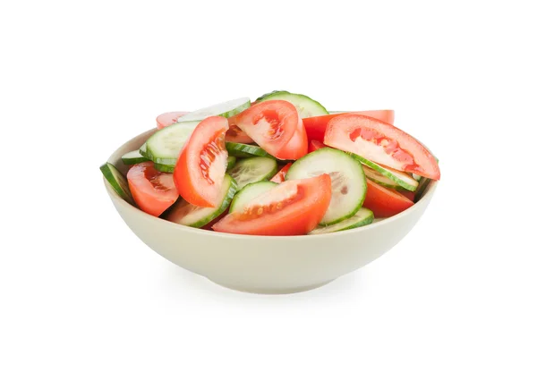 Frischer Salat mit Tomaten und Gurken — Stockfoto