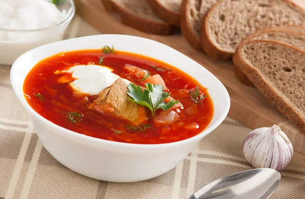 Red soup borsch — Stock Photo, Image