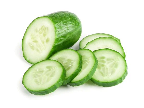 Slices of cucumber isolated on white — Stock Photo, Image