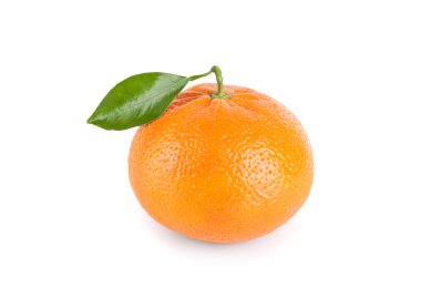 mandalina beyaz zemin üzerine izole yaprak ile