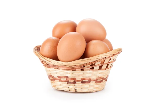 Eggs in basket — Stock Photo, Image