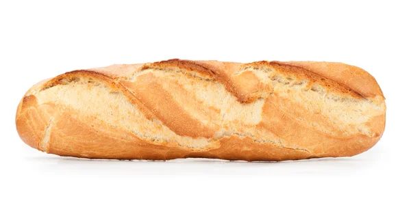 Булка французского хлеба из багета на белом — стоковое фото