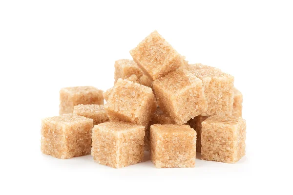 Hnědý třtinový cukr kostky — Stock fotografie