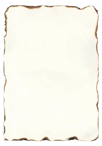 Yanmış kenarlı eski kağıt — Stok fotoğraf