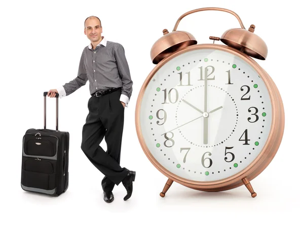 Bello uomo d'affari con i suoi bagagli — Foto Stock
