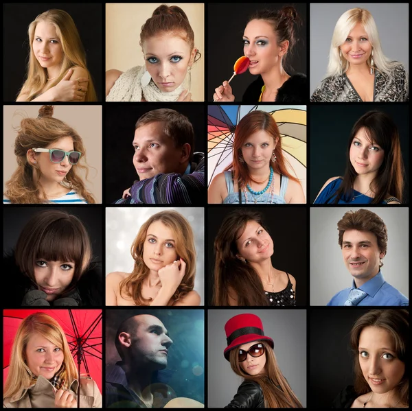 Collection of portraits — Stock Photo, Image