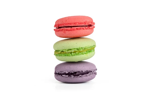 Colorful macaroons isolation on a white background — Stock Photo, Image