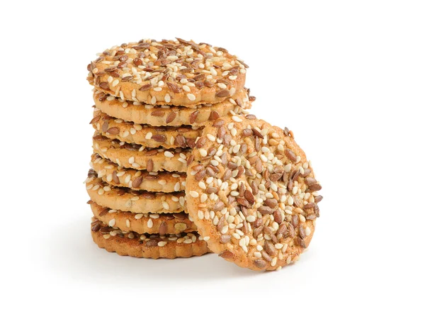 Shortbread cookies with flax seeds — Stock Photo, Image