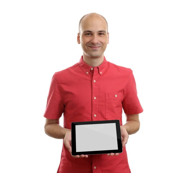 Man met tabletcomputer — Stockfoto