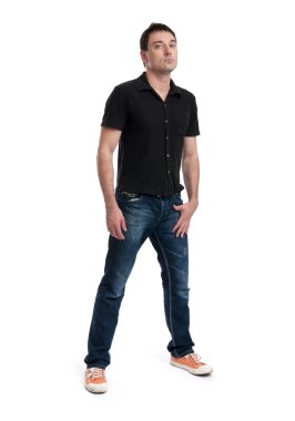 yakışıklı bir adam üzerinde beyaz izole