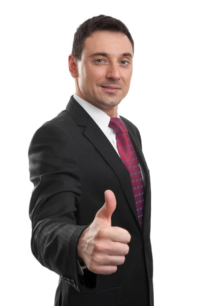 Handsome businessman showing his thumb up — Stock Photo, Image