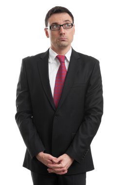 sad işadamı üzerinde beyaz izole