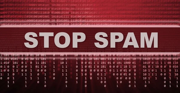 Stop concetto di spam, background tecnologico — Foto Stock