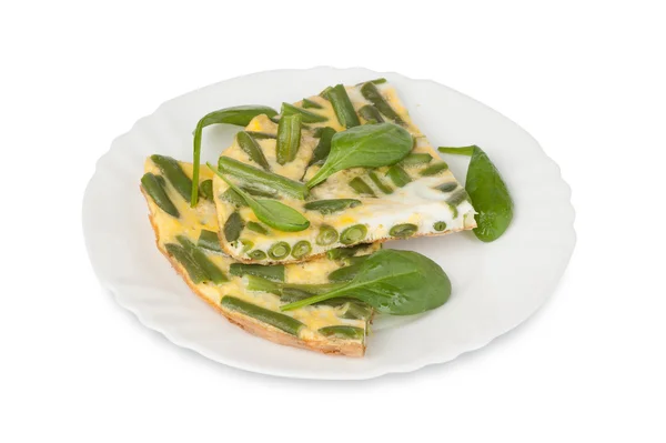 Omelet met green bean — Stockfoto