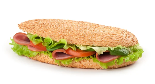 Sandwich izolat pe alb — Fotografie, imagine de stoc