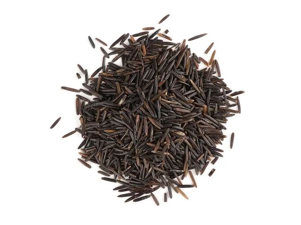 Raw wild rice on white background — Stock Photo, Image