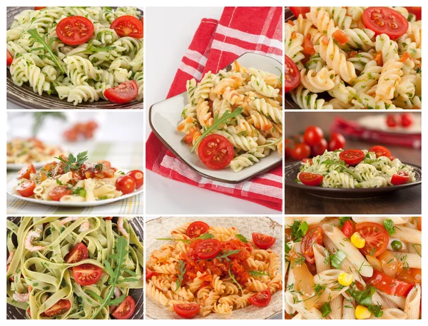 Collage with different pasta — Stock Photo, Image