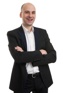 işadamı kollarını ile gülümseyen katlanmış