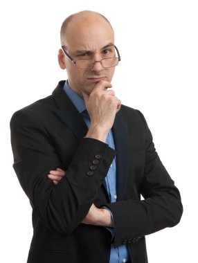 İş adamı bir şeyler düşünüyor.