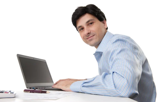 Hombre de negocios con ordenador portátil —  Fotos de Stock