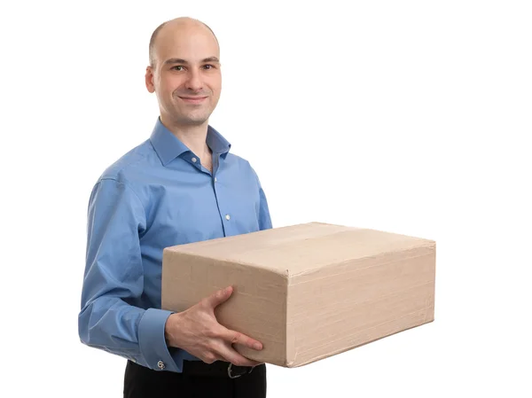 Handsome young delivery man portrait — Stock Photo, Image