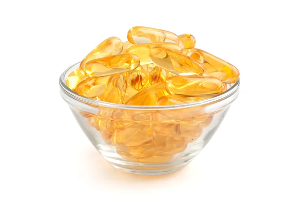 Óleo de fígado de bacalhau omega 3 cápsulas de gel — Fotografia de Stock