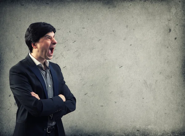 Rozhněvaný muž křičí — Stock fotografie