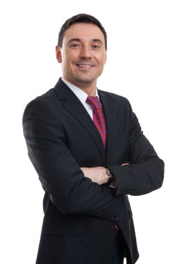 mutlu genç gülümseyen iş adamı portresi