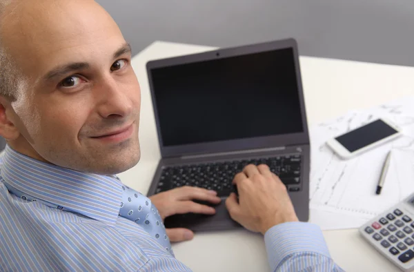 Businessman using laptop Royalty Free Stock Images